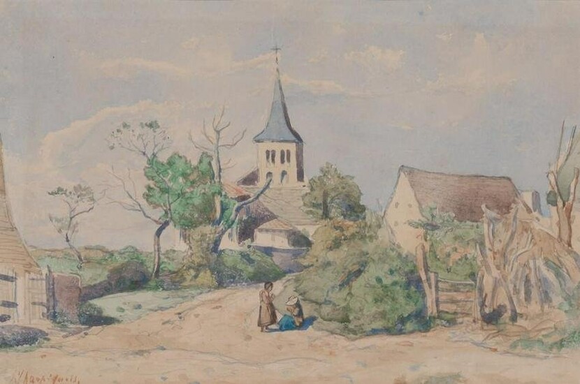 Henri-Joseph Harpignies French, 1819-1916 Village
