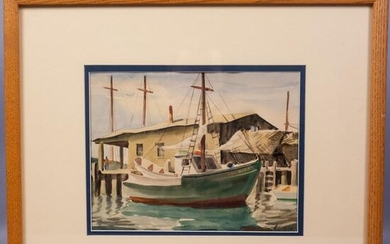 Henry M Gasser Painting Fishing Boat Nora