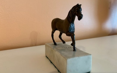 Horse Statue on Marble Base