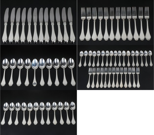 Horsens Sølvvarefabrik 'Bernstorff' hammered silver cutlery (81)