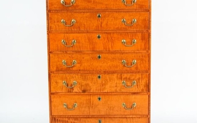 IAN INGERSOLL TIGER MAPLE CHIPPENDALE TALL CHEST