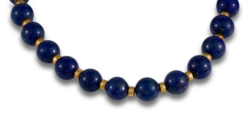 ITALIAN NECKLACE GOLD PLATED SILVER LAPIS LAZULI