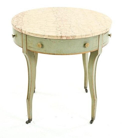 ITALIAN PAINTED STONE-TOP SIDE TABLE