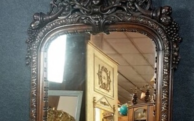 Important mirror - Renaissance Style - probably Walnut - 19th century