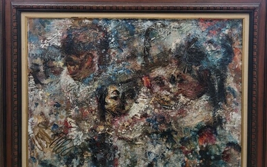 Interesting Oil Impressionist Painting With Faces