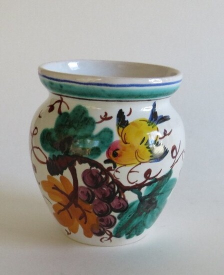 Italian Hand Painted Ceramic Jar, Vase 20th Century