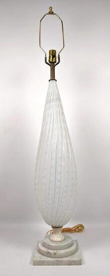 Italian Murano Art Glass Teardrop Table Lamp. Clear Moo