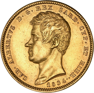 Italy - 100 Lire 1834 P -Charles Albert - Gold