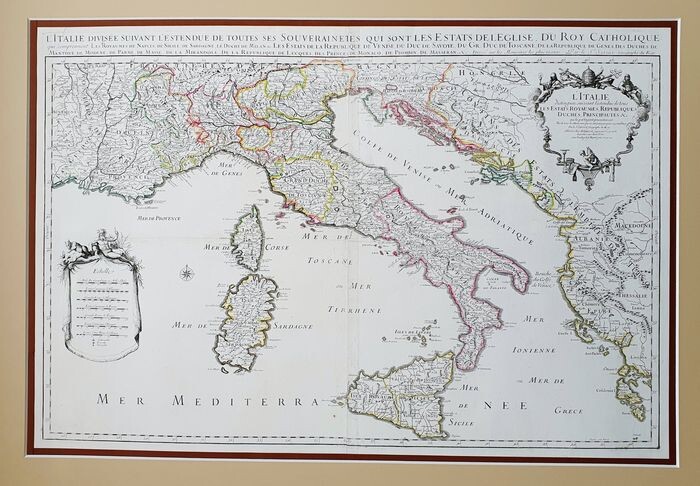 Italy; Alexis Hubert Jaillot - L'Italie Distinguee Suivant L'Estendue de tous Les Etats Royaumes Republiques Duches Principautes... - 1681-1700