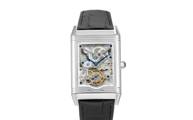 JAEGER-LECOULTRE | REVERSO, REFERENCE 270.6.48, A LIMITED EDITION PLATINUM SKELETONISED REVERSIBLE TOURBILLION WRISTWATCH, CIRCA 2014
