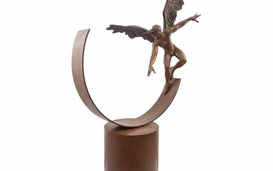 JORGE MARÍN, Balanza de surfista II Alado, Firmada y fechada 6.10, Escultura en bronce, 185 x 105 x 80 cm medidas totales, Certificado