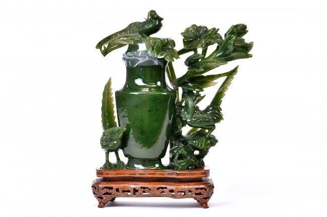 Jade Vase with Pheasants