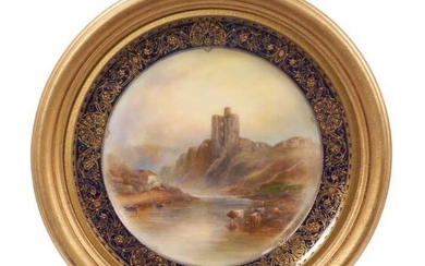 James Stinton Worcester plate, framed