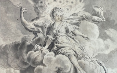 Jean-Baptiste OUDRY (1686-1755), d'après Le paon se plaignant à Junon Encre et Lavis sur papier...
