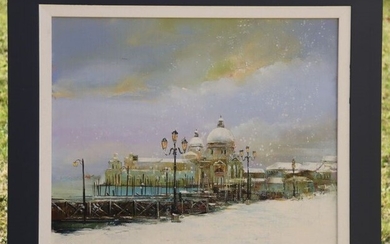 Jean-Claude CAMPANA (1941). Venise sous la neige. Huile sur toile. Signée en bas à gauche....