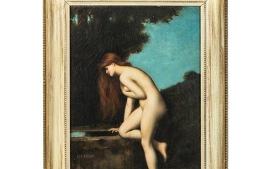 Jean Jacques Henner 1829-1905 Nude Bather Painting