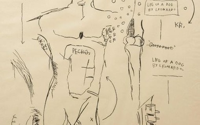 Jean-Michel Basquiat (American, 1960-1988) Étude académique de la figure masculine, d'...