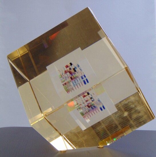 Jon Kuhn art glass cube