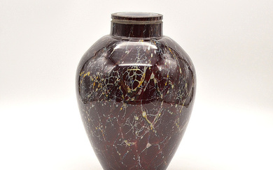 KARL WIEDMANN. W.M.F IKORA, ART DECO GLASS WITH MARBLE LOOK, AROUND 1920-1930.