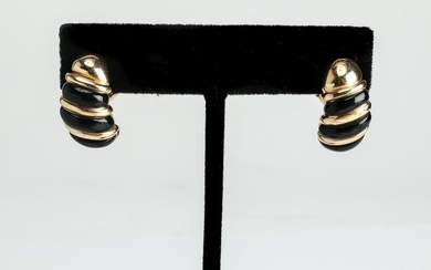 Kabana 14K Yellow Gold & Onyx Earrings