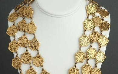 Karl Lagerfeld Runway Medallion Three-Row Necklace