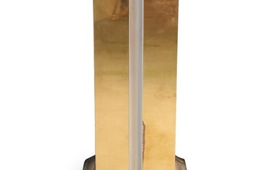 Karl Springer Brass and Chrome Pedestal