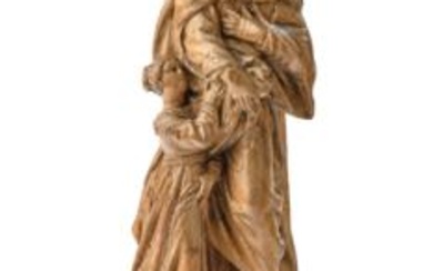 A Small Sculpture of Saint Anne with Mary, Workshop of Schwanthaler, Upper Austria, 18th Century