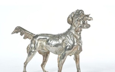 LARGE SUBJECT in silver plated bronze representing a...