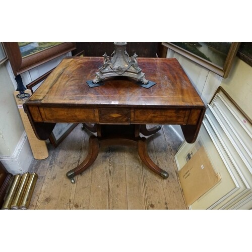 (LC) A George IV mahogany and inlaid sofa table, stampe...