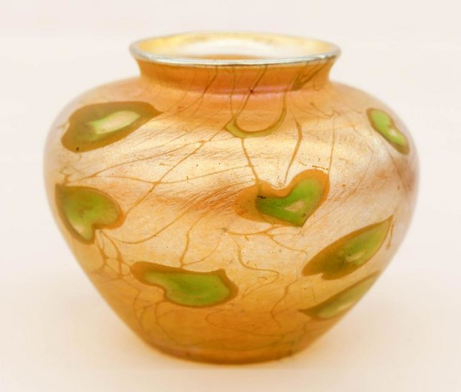 L.C. Tiffany Favrile Leaf and Vine Glass Cabinet Vase