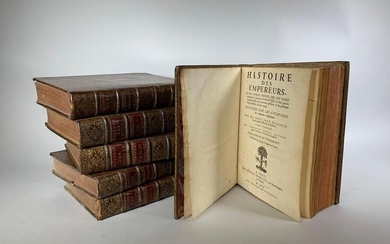 LENAIN DE TILLEMONT. History of the Emperors,... Paris, Charles Robustel, Rollin, 1700-1738. 6 volumes in-4, brown calf, spine with 5 decorated nerves (Binding of the time)