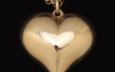 Ladies' Vintage Gold Heart Pendant on Fancy Rope Chain