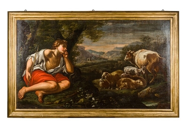 Landscape with shepherd and herds, Giacinto Brandi (bottega di) (1621 - 1691)
