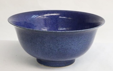 Large Chinese blue glazed porcelain bowl