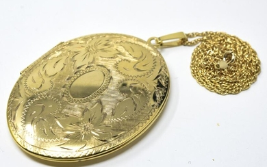 Large Gold Filled Locket & Chain