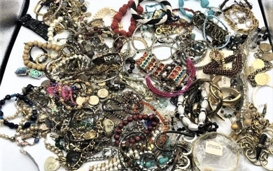 Large Grouping Estate Costume Jewelry Bracelets