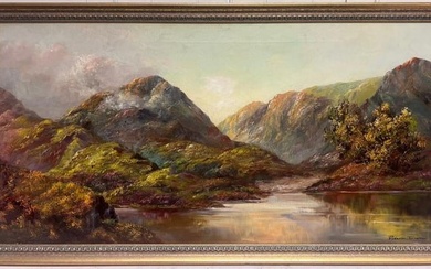 Loch Baddagyle Scottish Highlands Signed Oil Painting Listed British Artist c. 1970's