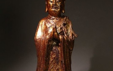 Lohan - Gilt bronze - China - Ming Dynasty (1368-1644)