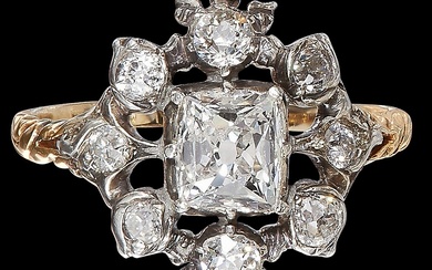 MAGNIFICENT GEORGIAN DIAMOND CLUSTER RING