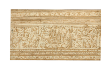 MARCO PINO (SIENNE VERS 1525-VERS 1587 NAPLES), Frise décorative avec une scène de sacrifice tirée de l’Ancient Testament