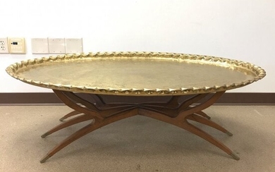 MCM Oval Brass Tray Table