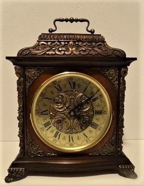 Mantel clock - Bronze (gilt/silvered/patinated/cold painted), Wood - Second half 20th century