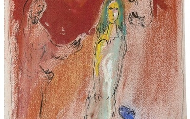 Marc CHAGALL 1887 - 1985 Esquisse pour Chloé vêtue et coiffée par Cléariste (Daphnis et Chloé, Longus, lithographie M.345) - circa 1954-1956