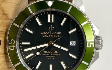 Meccaniche Veneziane - Automatic Diver Watch Nereide 3.0 Green Bezel - 1202005 - Men - BRAND NEW