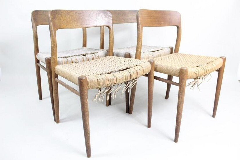 Mid-Century Modern Set of 4 Danish Teak Dining Chairs