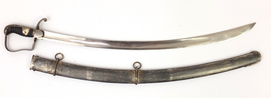 Military interest sabre with scabbard, 98cm in length