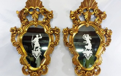 Mirror, Cornucopias Crystal Factory La Granja Segovia - Felipe V - Glass, Wood - 19th century