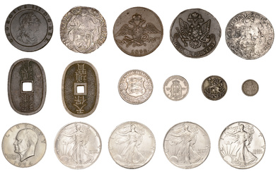 Miscellaneous, Miscellaneous world coins in silver (9) and base metal (7) [16]....