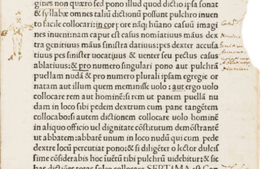 Mnemonics.- Petrus Ravennas. Phoenix seu De artificiosa memoria, [Venice], [Bernardinus de Choris, de Cremona], 1491.