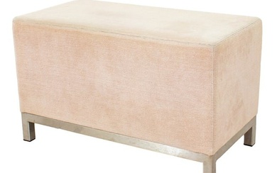 Modern Small Off-White Upholstered Ottoman